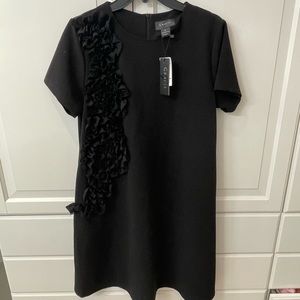 NWT Gracia Black dress with ferric ruffle XL
